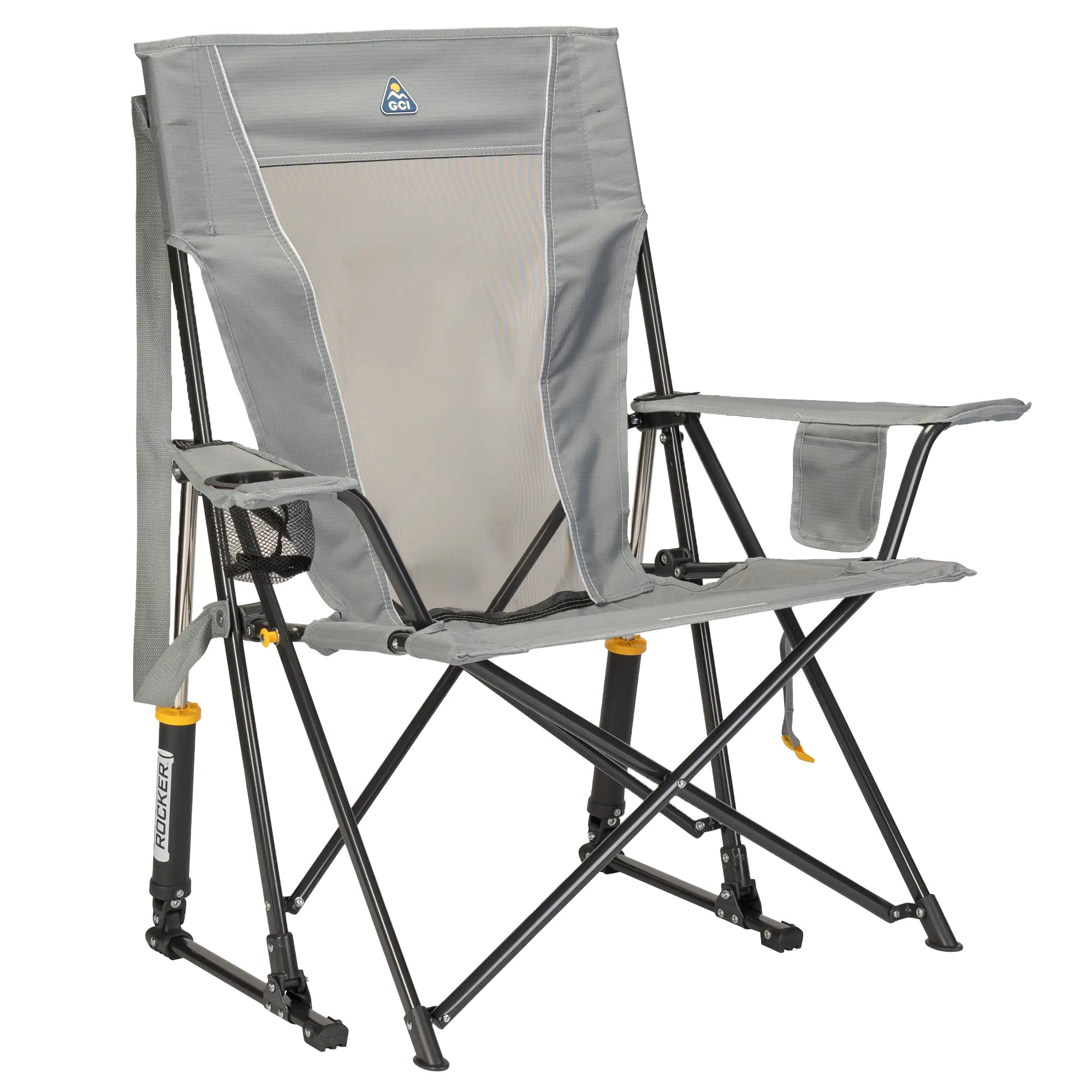 Premium All-Weather Comfort Pro Rocker - Choice 375 - RoadTrip Rocker Smooth Motion Camp Chair - Mercury Gray