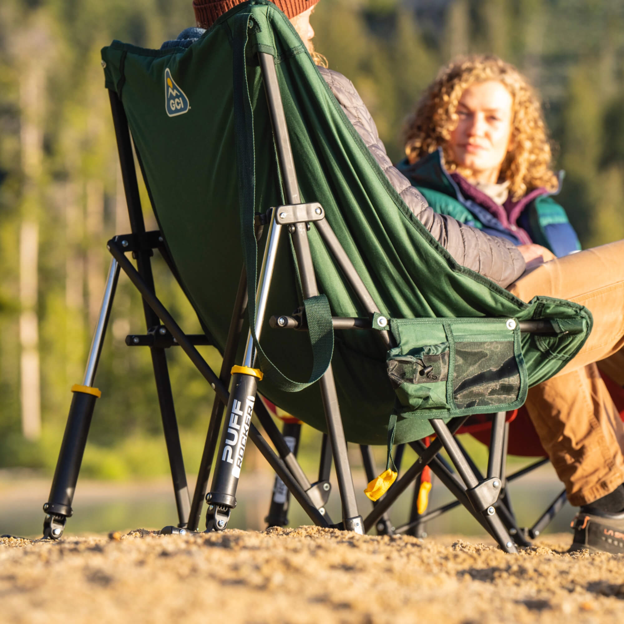 Heavy-Duty Freestyle Puff Rocker - Choice 731 - Heavy-Duty Kickback Rocker with Beverage Holder Detail