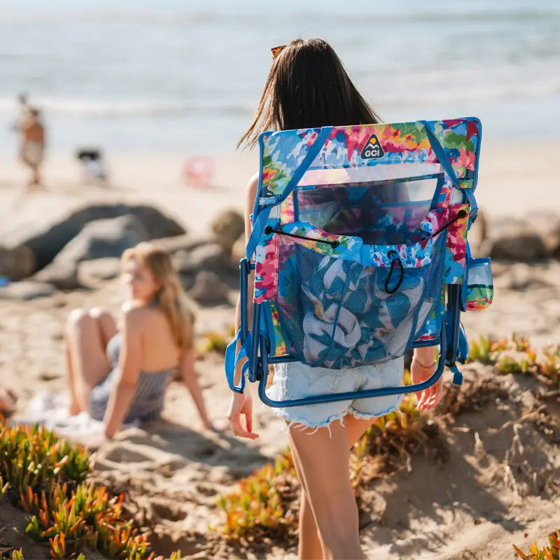 Backpack Travel Everywhere Chair 2 - Choice 656 - Low-Profile Reclining Beach Chair with Backpack Straps Detail