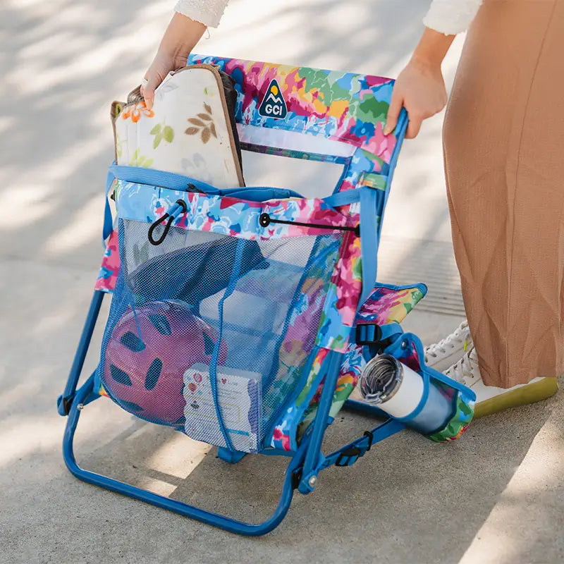 Backpack Travel Everywhere Chair 2 - Choice 656 - Low-Profile Reclining Beach Chair with Backpack Straps Detail