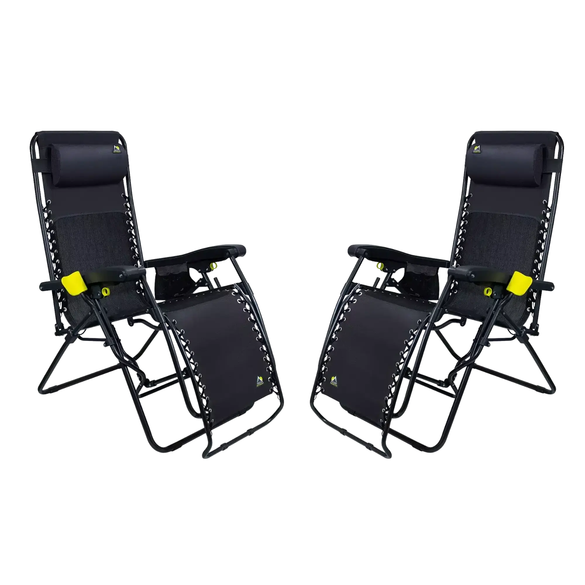 Backpack Travel Freeform Zero Gravity Lounger Bundle - Choice 507 - Multi-Position Outdoor Beach Chair with Pillow - Black