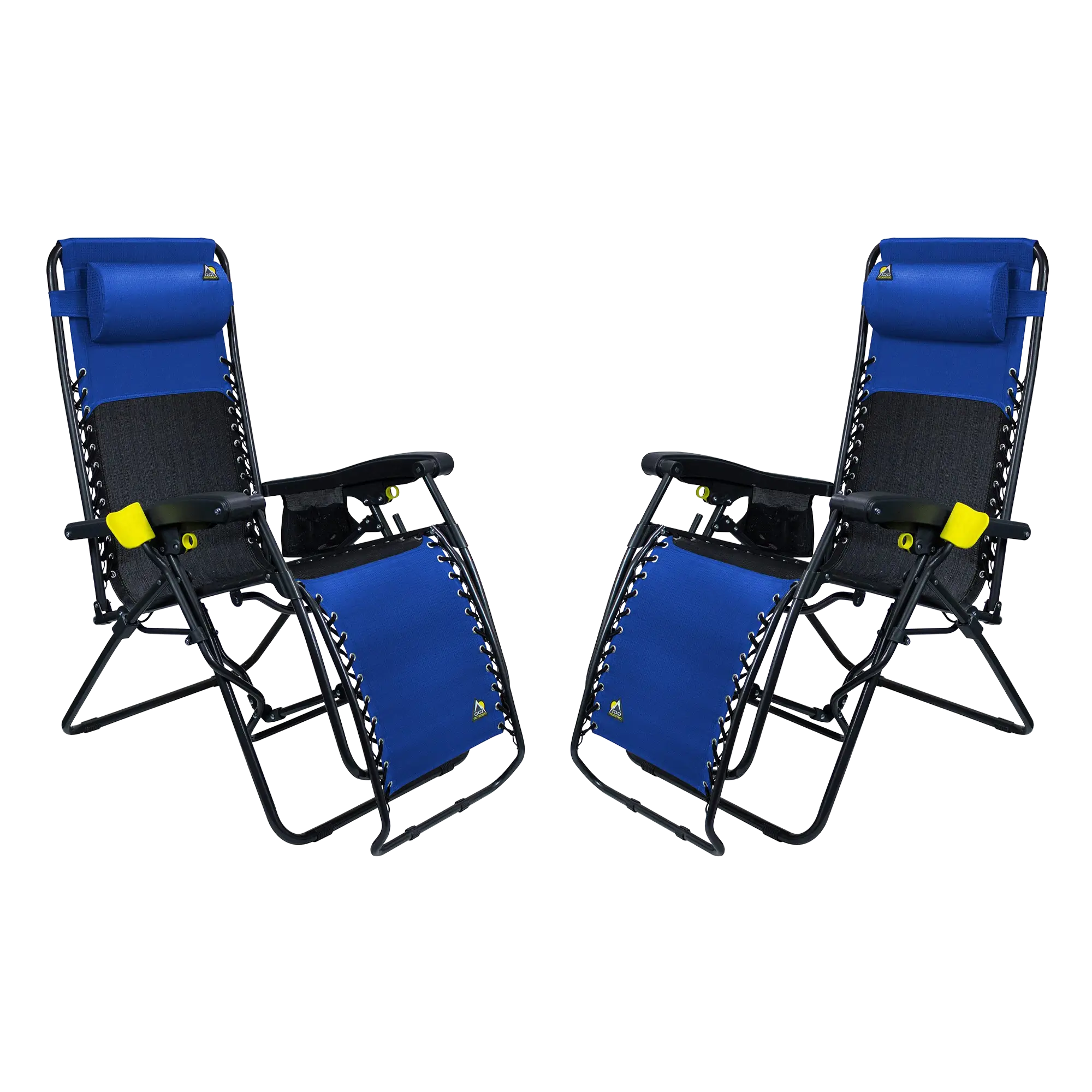 Backpack Travel Freeform Zero Gravity Lounger Bundle - Choice 507 - Multi-Position Outdoor Beach Chair with Pillow - Royal Blue