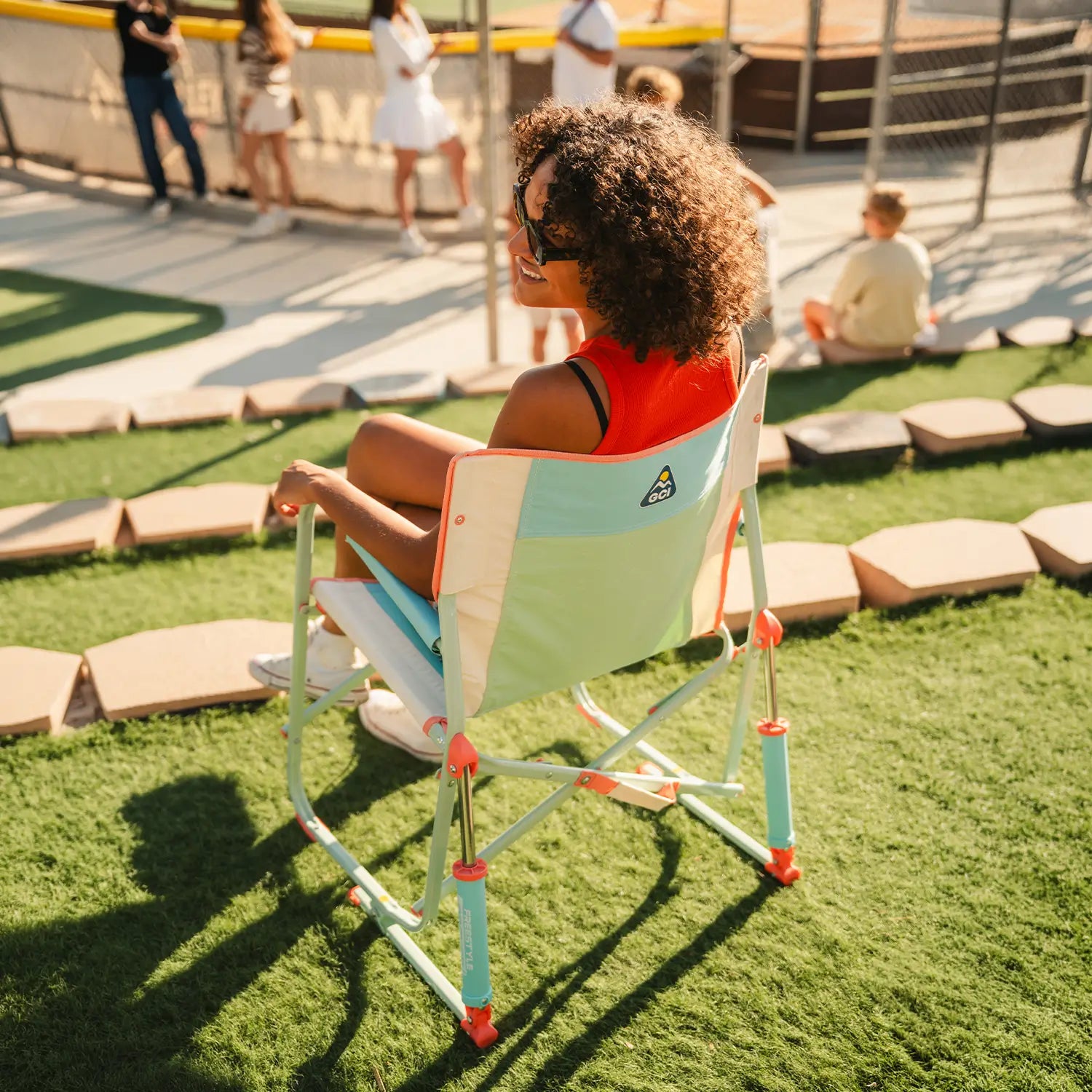 Smooth Motion Freestyle Rocker - Choice 711 - Patented Spring-Action Rocking Chair for Camping Detail