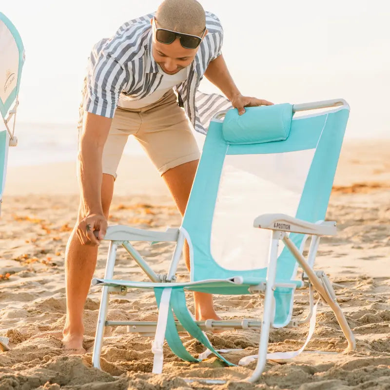 Reclining Beach Big Surf with Slide Table - Choice 334 - Rust-Resistant Aluminum Sand-Friendly Lounge Chair Detail