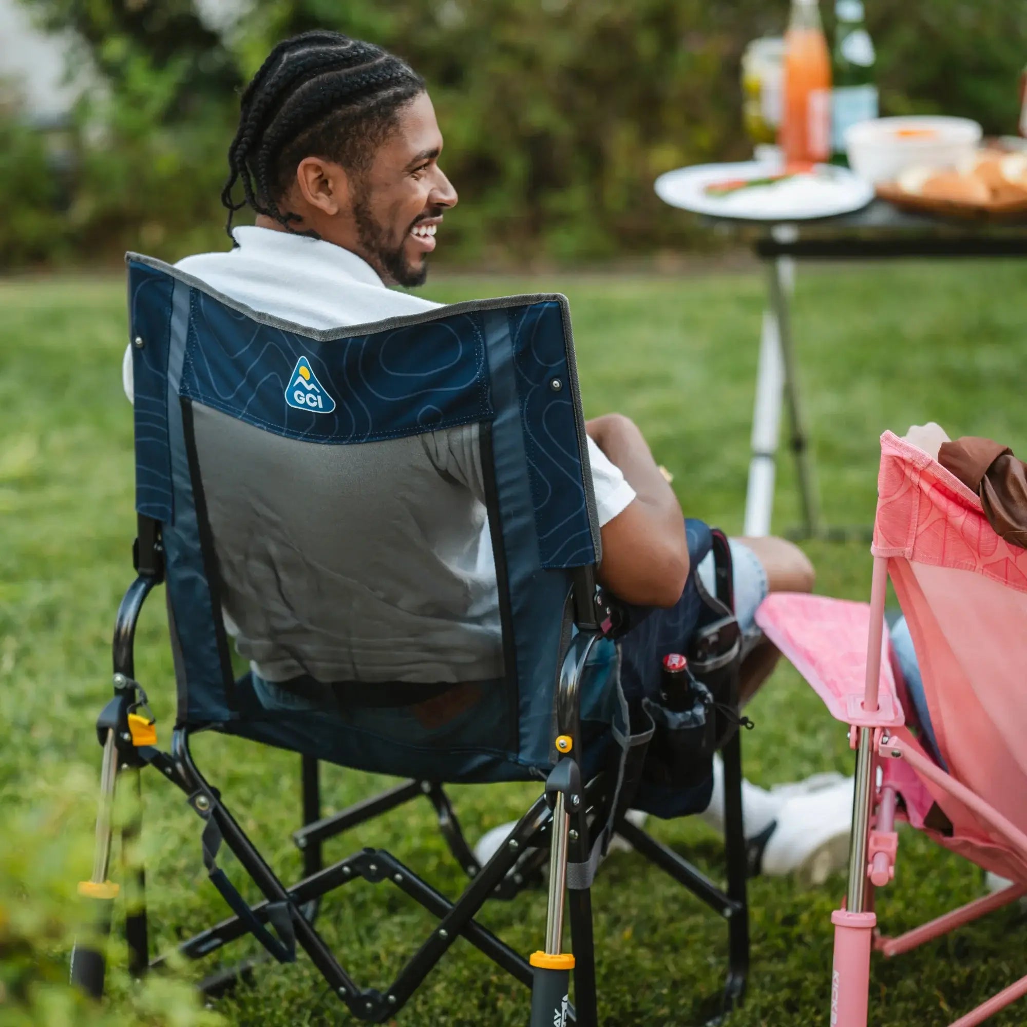 Luxury Camp Stowaway Rocker - Choice 794 - Patented Spring-Action Rocking Chair for Camping Detail
