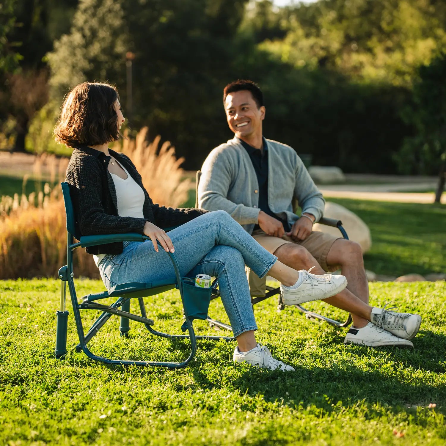 Premium All-Weather Grab & Go Rocker - Choice 551 - Patented Spring-Action Rocking Chair for Camping Detail