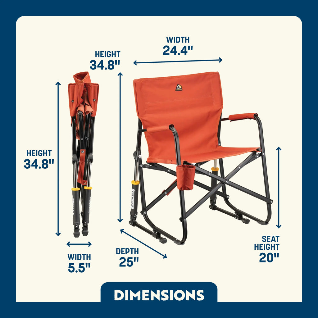 Smooth Motion Freestyle Rocker - Pumpkin Spice - Choice 373 - RoadTrip Rocker Smooth Motion Camp Chair Detail