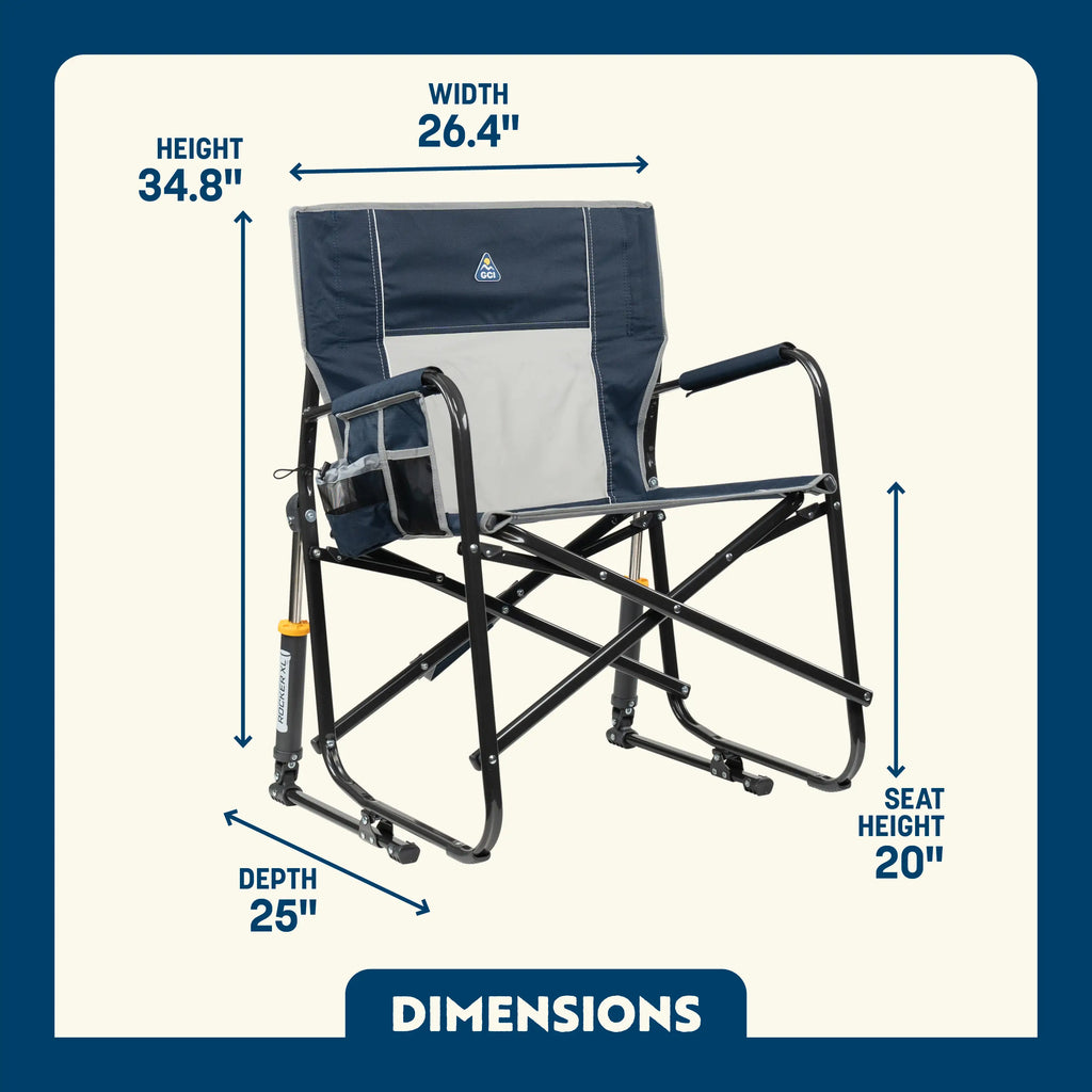 Premium All-Weather Freestyle Rocker XL - Choice 552 - Freestyle Rocker Portable Outdoor Folding Chair Detail