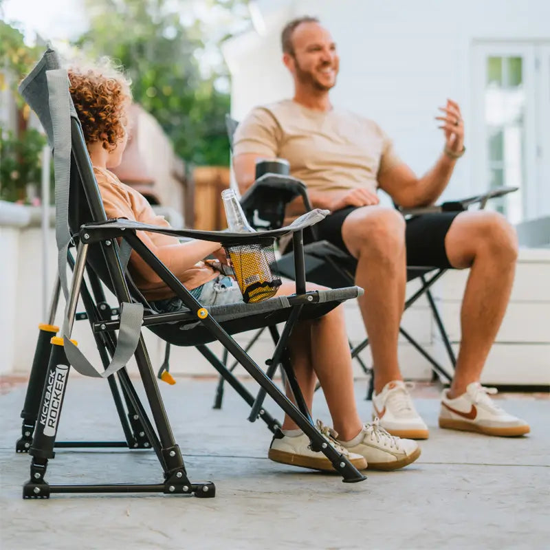 Heavy-Duty Freestyle Kickback Rocker - Choice 345 - Patented Spring-Action Rocking Chair for Camping Detail