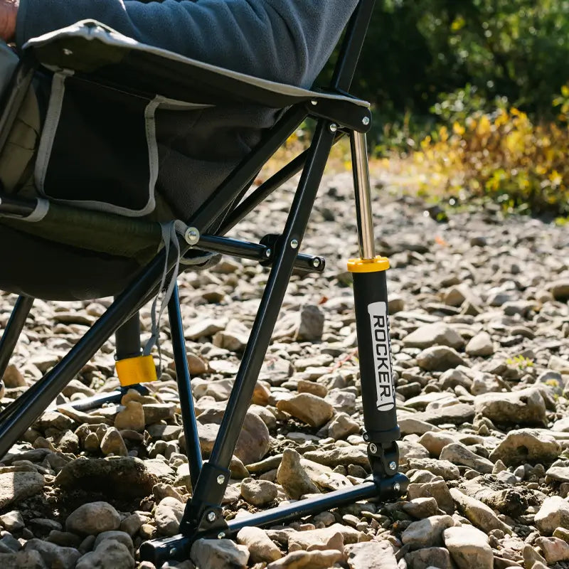 Heavy-Duty Freestyle Kickback Rocker - Choice 345 - Patented Spring-Action Rocking Chair for Camping Detail