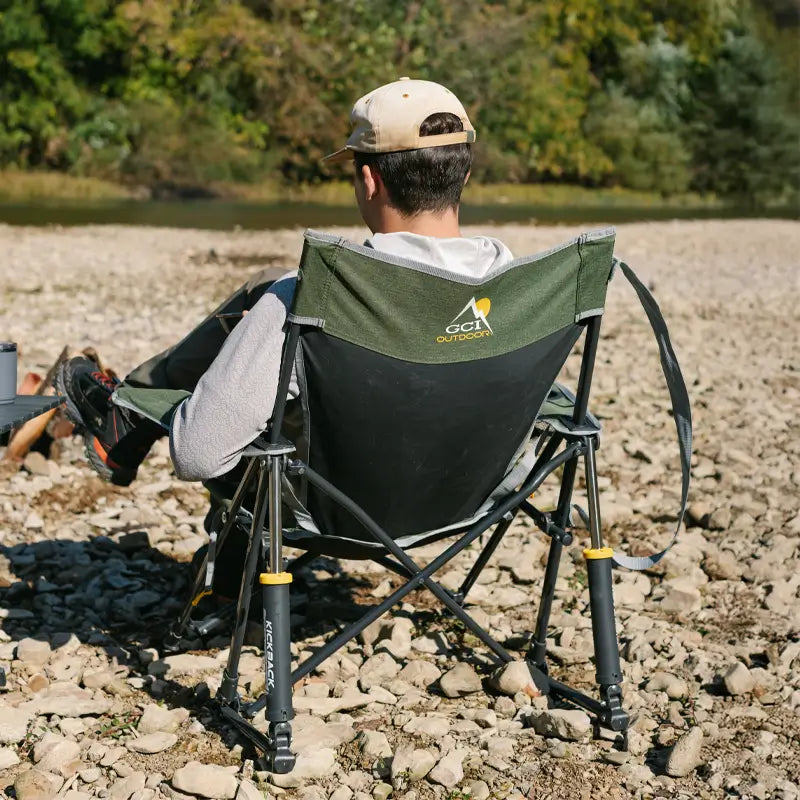 Heavy-Duty Freestyle Kickback Rocker - Choice 345 - Patented Spring-Action Rocking Chair for Camping Detail