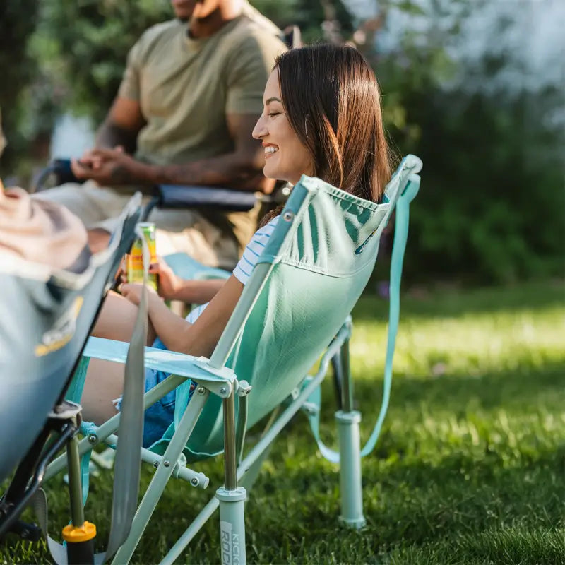 Heavy-Duty Freestyle Kickback Rocker - Choice 345 - Patented Spring-Action Rocking Chair for Camping Detail