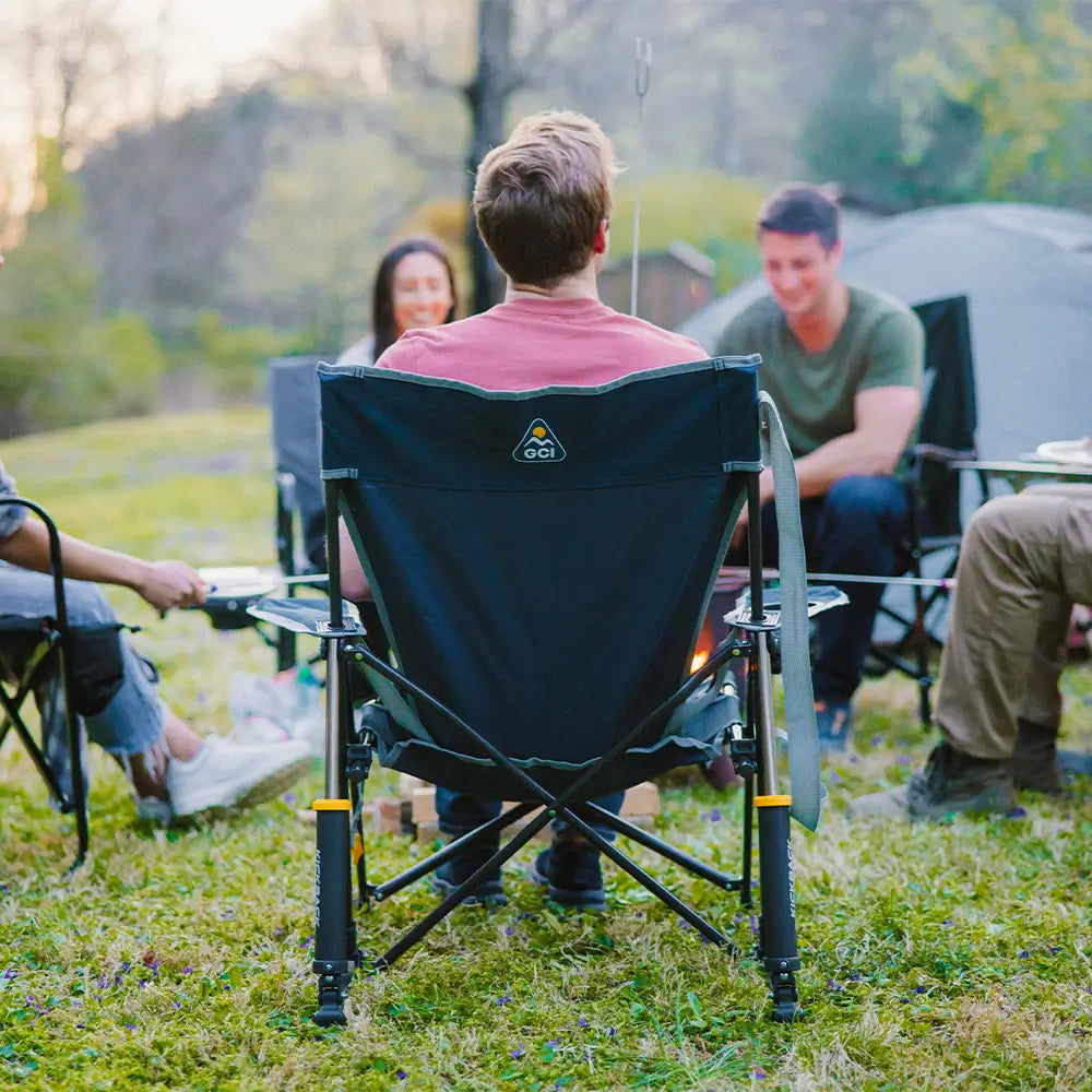 Heavy-Duty Freestyle Kickback Rocker - Choice 345 - Patented Spring-Action Rocking Chair for Camping Detail