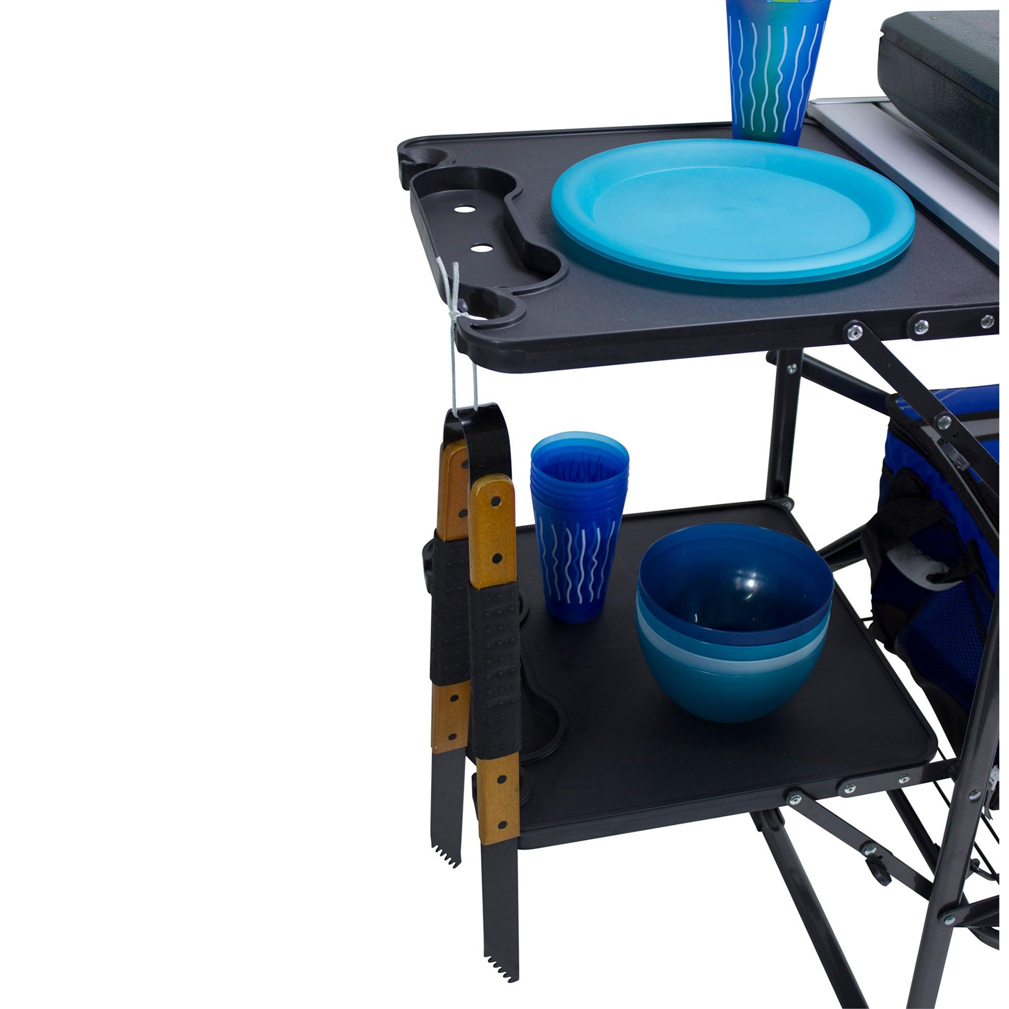 Portable Culinary Slim-Fold Cook Station - Choice 575 - Portable Compact BBQ Grilling Tool Set Detail