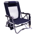 Space-Saving Pico Bi-Fold Slim Event Chair - Choice 334 - Pico Compact Folding Camp Chair with Carry Bag - Indigo