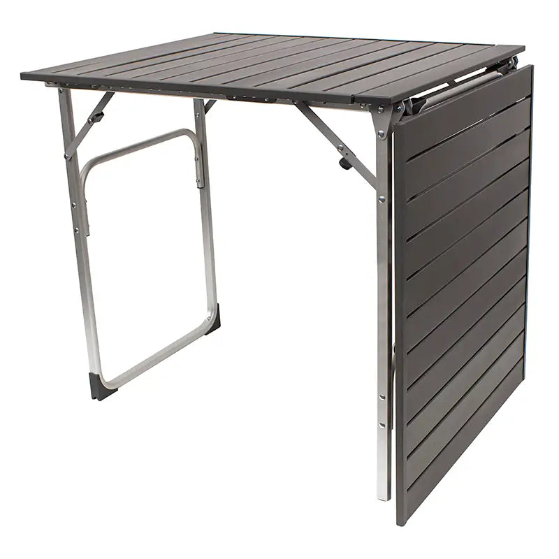 Multi-Functional Cook Slim-Fold Table XL - Choice 651 - Slim-Fold Outdoor Cook Station with Storage Shelves Detail
