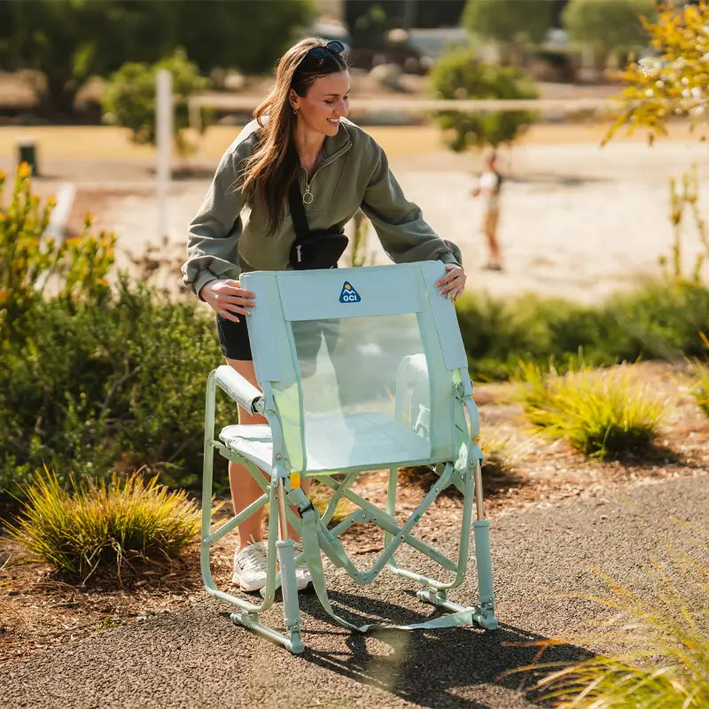 Luxury Camp Stowaway Rocker - Choice 794 - Patented Spring-Action Rocking Chair for Camping Detail
