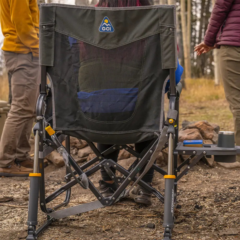 Heavy-Duty Freestyle Stowaway Rocker with Side Table - Choice 253 - Freestyle Rocker Portable Outdoor Folding Chair Detail