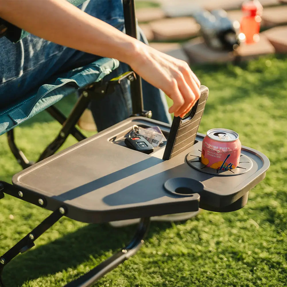 Heavy-Duty Freestyle Stowaway Rocker with Side Table - Choice 253 - Freestyle Rocker Portable Outdoor Folding Chair Detail