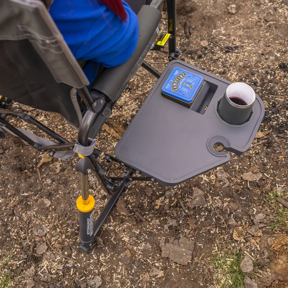 Heavy-Duty Freestyle Stowaway Rocker with Side Table - Choice 253 - Freestyle Rocker Portable Outdoor Folding Chair Detail