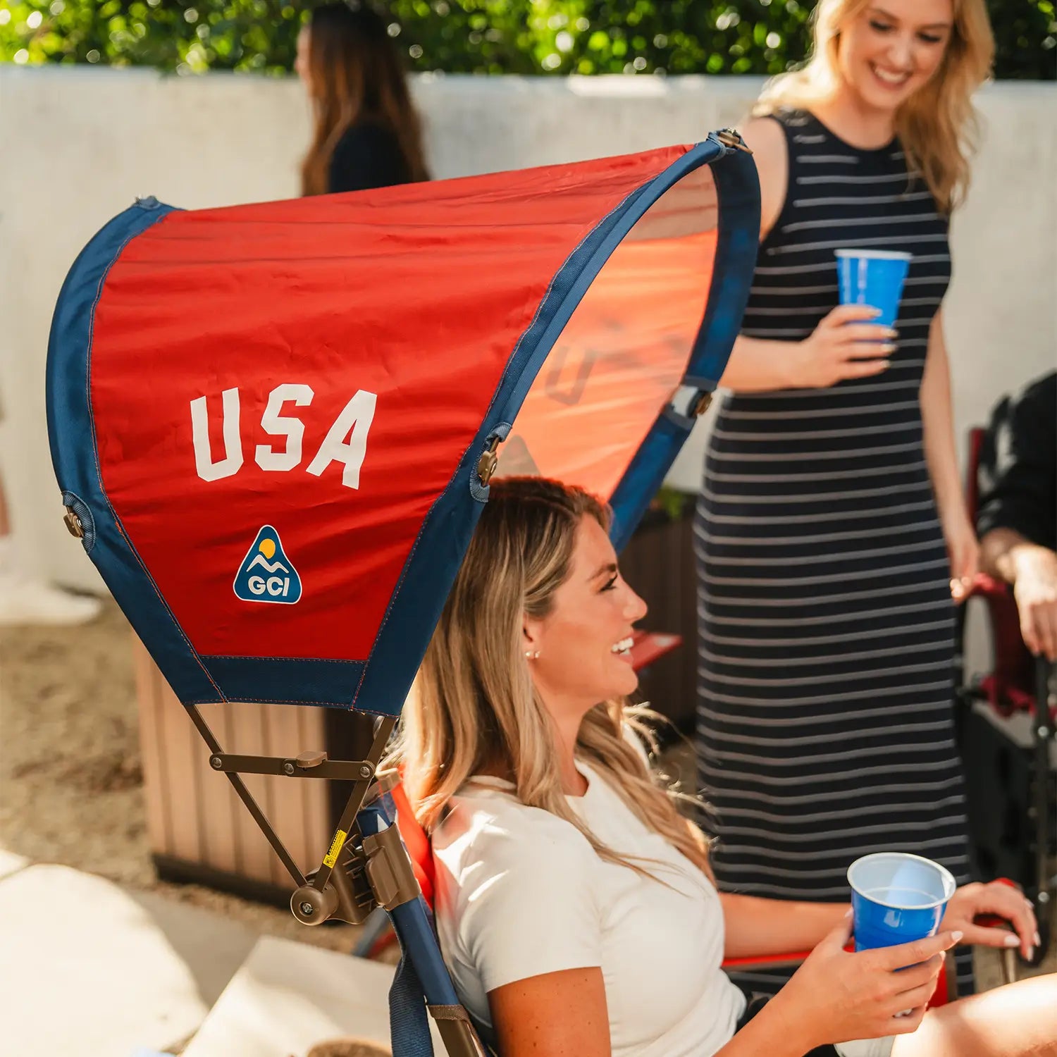 Instant Pop-Up SunShade Accessory - USA Anniversary Deluxe - Choice 917 - Instant Sunshade Umbrella for Tailgating Detail