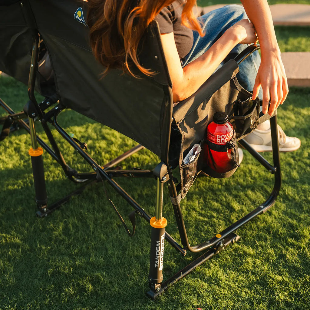Smooth Motion Tandem Rocker - Choice 227 - Heavy-Duty Kickback Rocker with Beverage Holder Detail