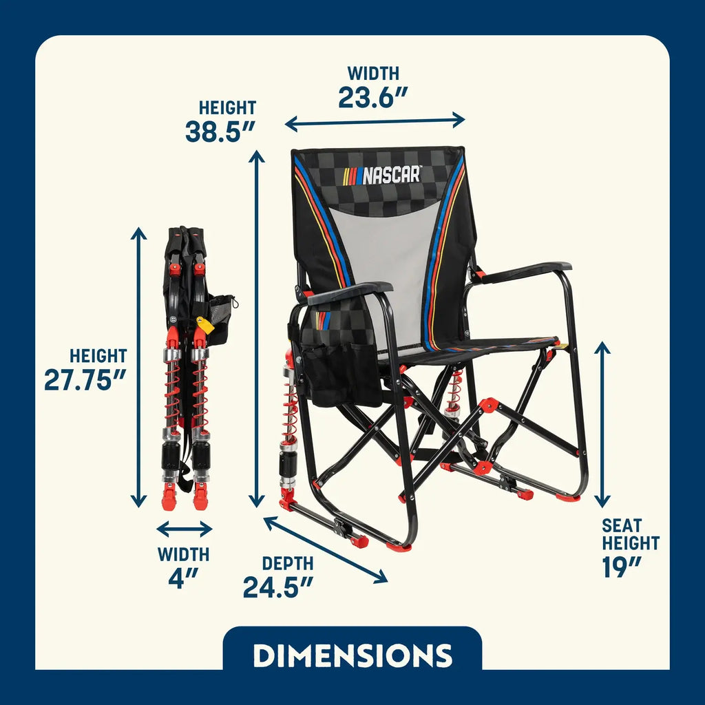 Patented Spring-Action Adjustable Rocker - NASCAR - Choice 899 - Heavy-Duty Kickback Rocker with Beverage Holder Detail