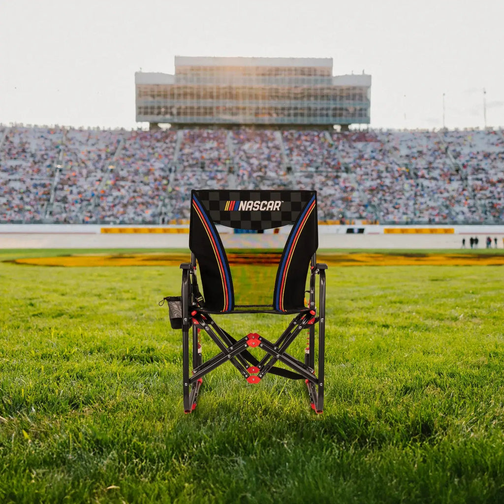 Patented Spring-Action Adjustable Rocker - NASCAR - Choice 899 - Heavy-Duty Kickback Rocker with Beverage Holder Detail