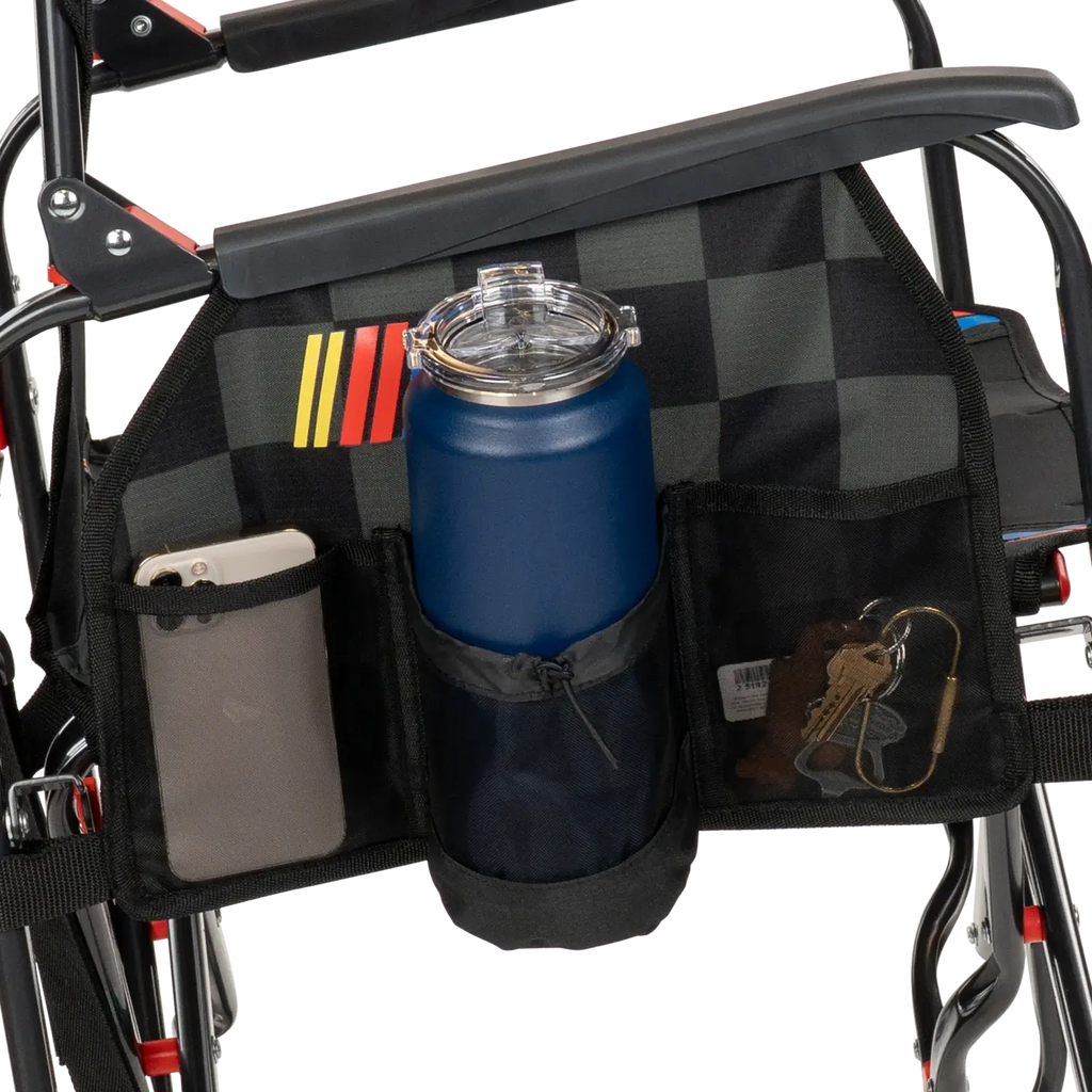 Patented Spring-Action Adjustable Rocker - NASCAR - Choice 899 - Heavy-Duty Kickback Rocker with Beverage Holder Detail