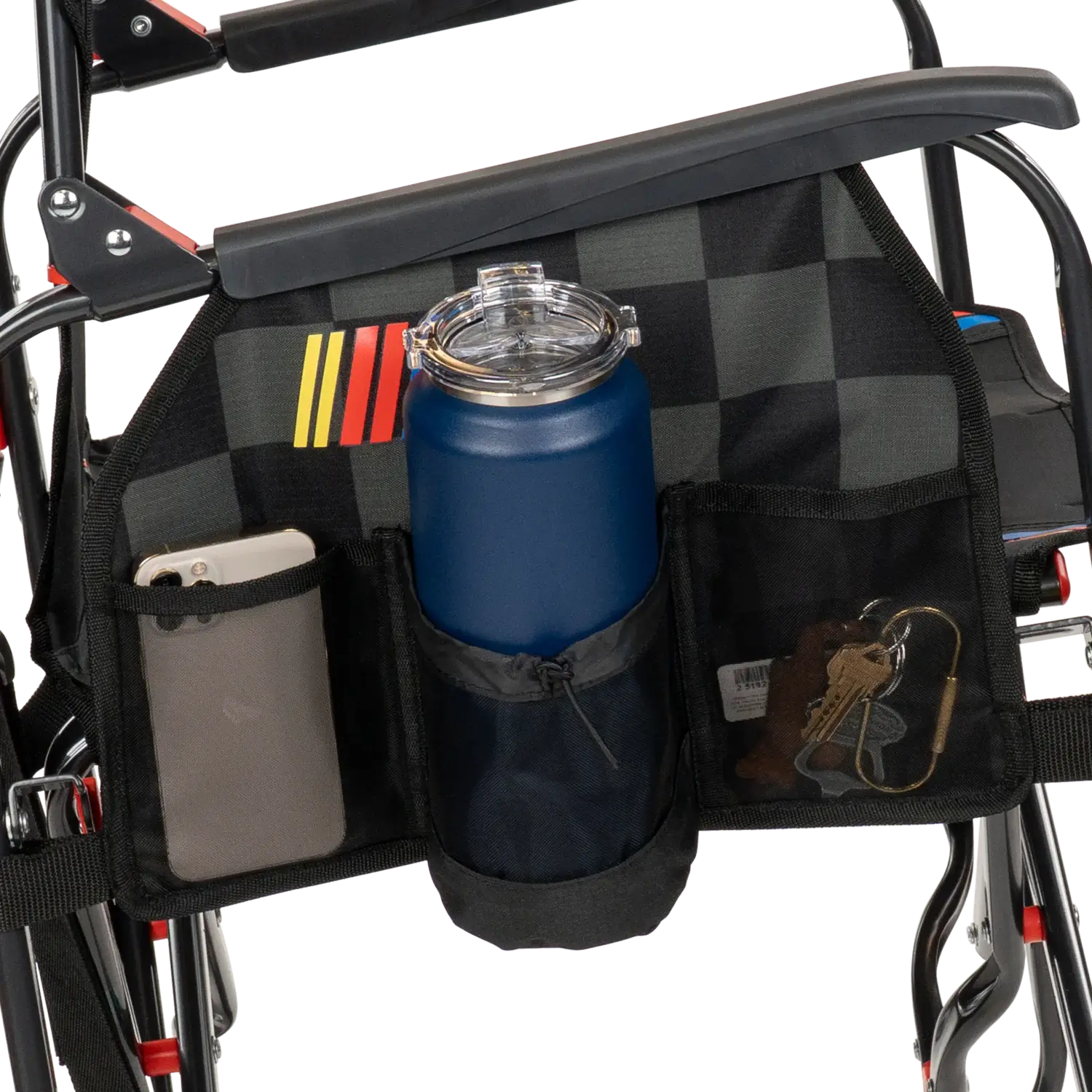 Patented Spring-Action Adjustable Rocker - NASCAR - Choice 899 - Heavy-Duty Kickback Rocker with Beverage Holder Detail