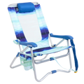 Rust-Resistant Aluminum Bi-Fold Beach Chair - Choice 601 - Rust-Resistant Aluminum Sand-Friendly Lounge Chair - Wave