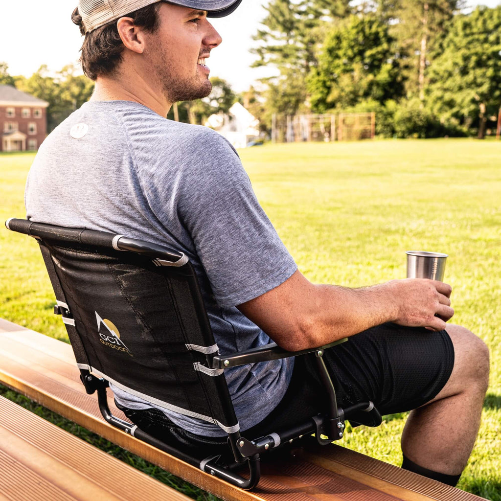 Ultra-Lightweight Big Comfort Stadium Chair with Armrests - Choice 465 - Ergonomic Portable Stadium Seat for Sports Events Detail