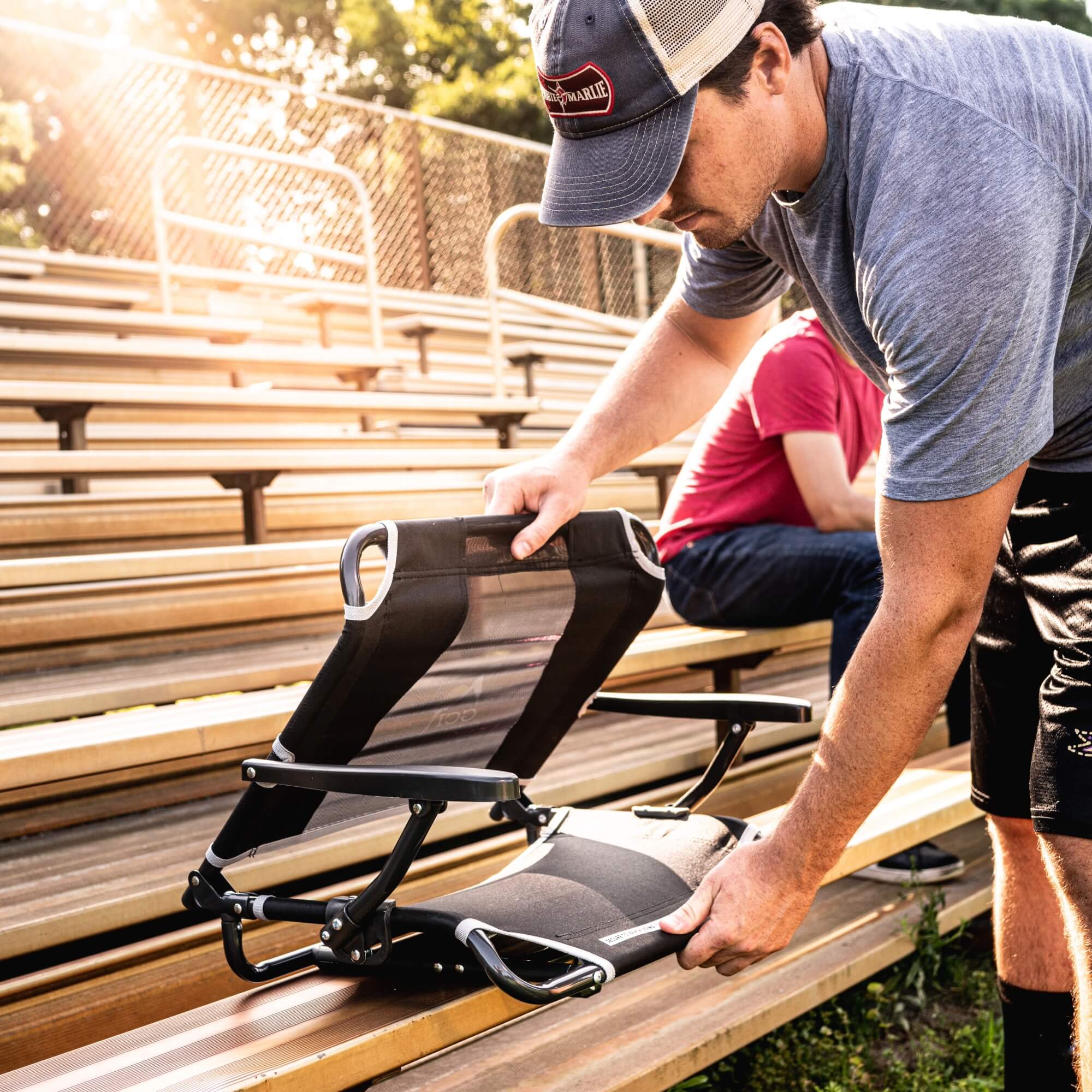 Ultra-Lightweight Big Comfort Stadium Chair with Armrests - Choice 465 - Ergonomic Portable Stadium Seat for Sports Events Detail
