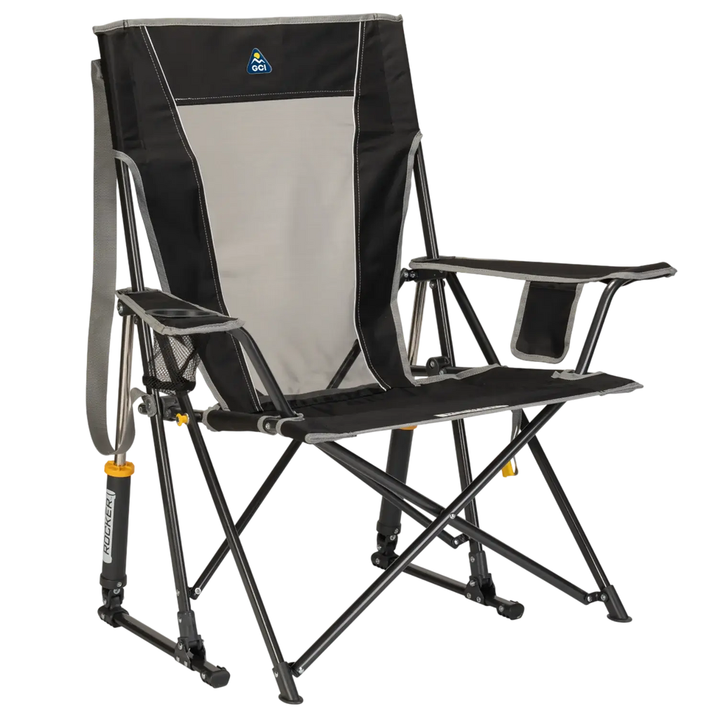 Premium All-Weather Comfort Pro Rocker - Choice 375 - RoadTrip Rocker Smooth Motion Camp Chair - Black