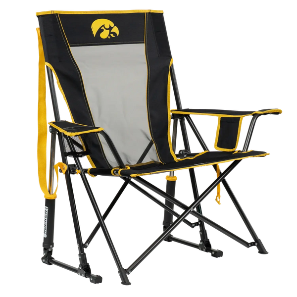 Premium All-Weather College Comfort Pro Rocker - Iowa Hawkeyes - Choice 249 - Heavy-Duty Kickback Rocker with Beverage Holder - Default Title