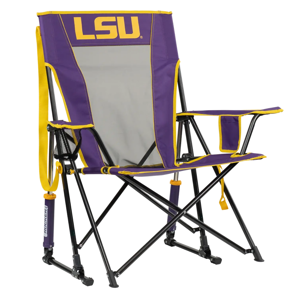 Premium All-Weather College Comfort Pro Rocker - LSU Tigers - Choice 880 - RoadTrip Rocker Smooth Motion Camp Chair - Default Title