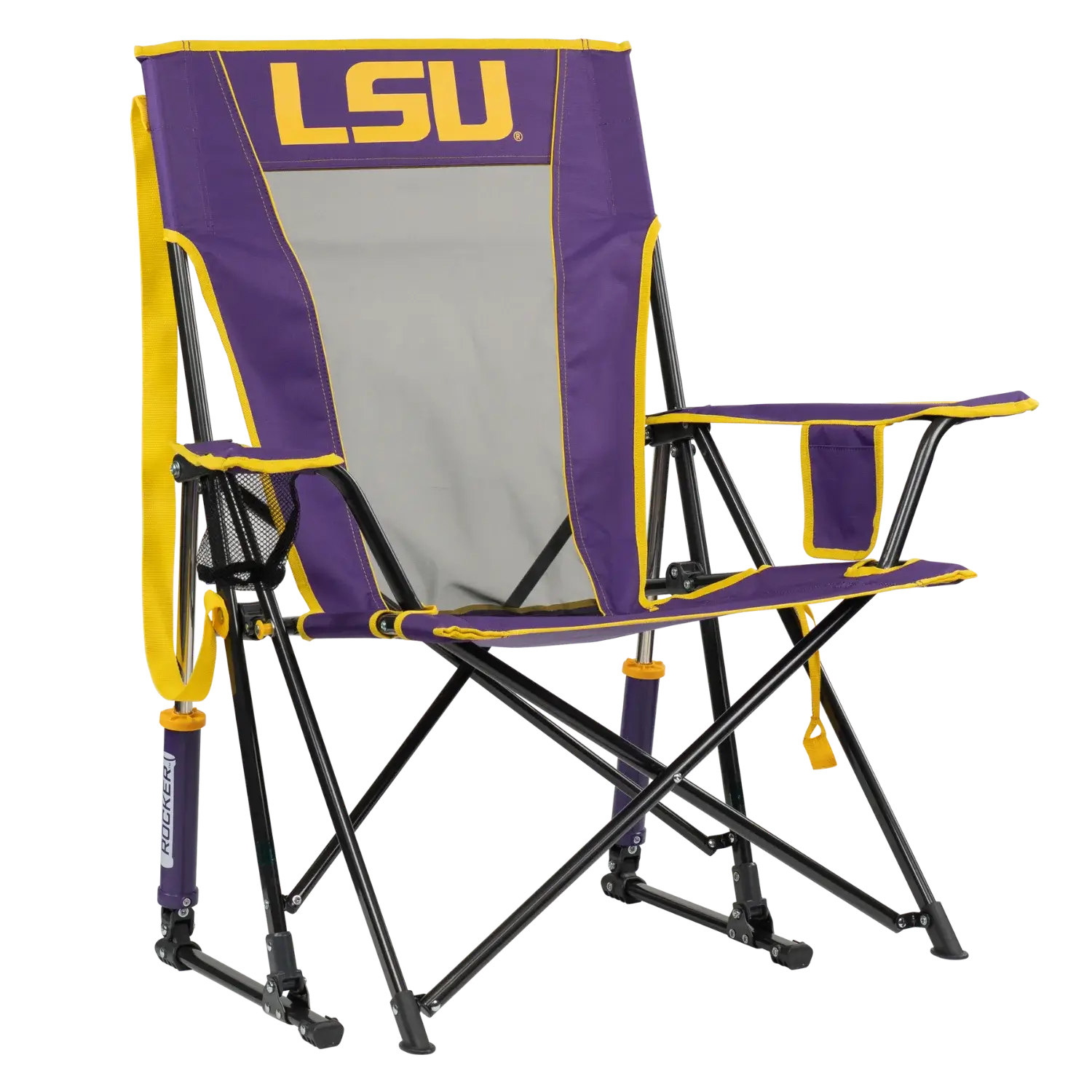 Premium All-Weather College Comfort Pro Rocker - LSU Tigers - Choice 880 - RoadTrip Rocker Smooth Motion Camp Chair - Default Title