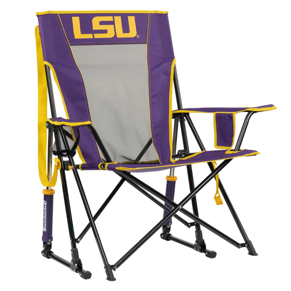 Premium All-Weather College Comfort Pro Rocker - LSU Tigers - Choice 880 - RoadTrip Rocker Smooth Motion Camp Chair - Default Title