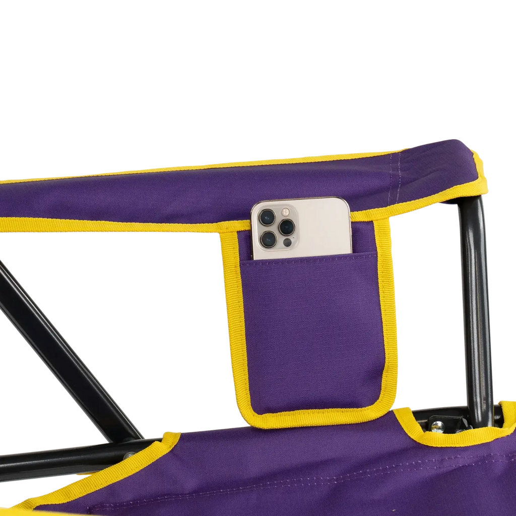 Premium All-Weather College Comfort Pro Rocker - LSU Tigers - Choice 880 - RoadTrip Rocker Smooth Motion Camp Chair Detail