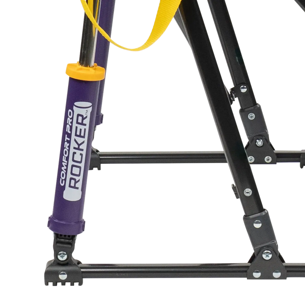 Premium All-Weather College Comfort Pro Rocker - LSU Tigers - Choice 880 - RoadTrip Rocker Smooth Motion Camp Chair Detail