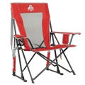 Premium All-Weather College Comfort Pro Rocker - Ohio State Buckeyes - Choice 676 - Heavy-Duty Kickback Rocker with Beverage Holder - Default Title