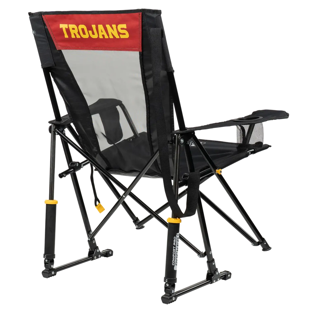 Patented Spring-Action College Comfort Pro Rocker - USC Trojans - Choice 856 - RoadTrip Rocker Smooth Motion Camp Chair Detail