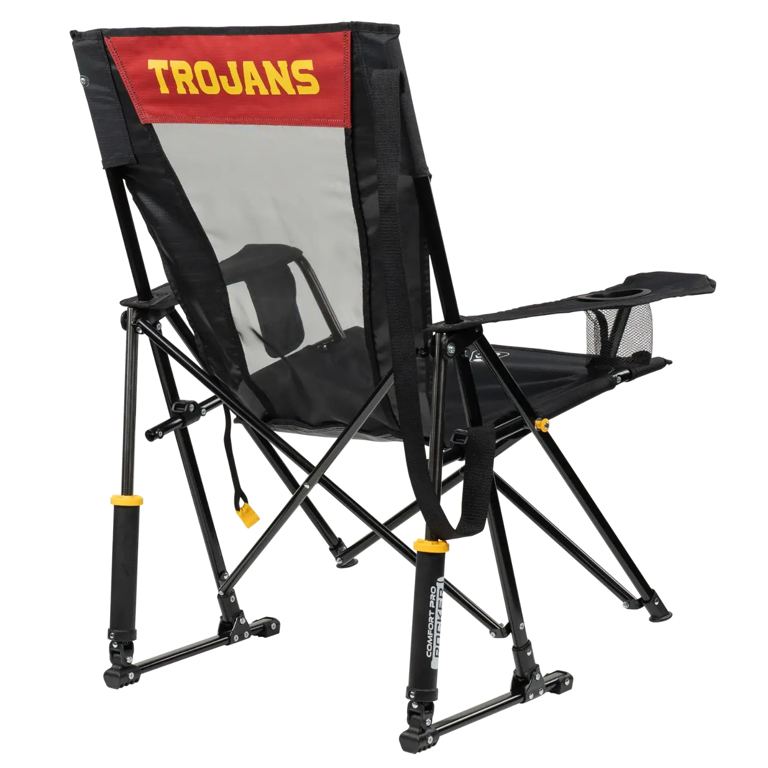 Patented Spring-Action College Comfort Pro Rocker - USC Trojans - Choice 856 - RoadTrip Rocker Smooth Motion Camp Chair Detail