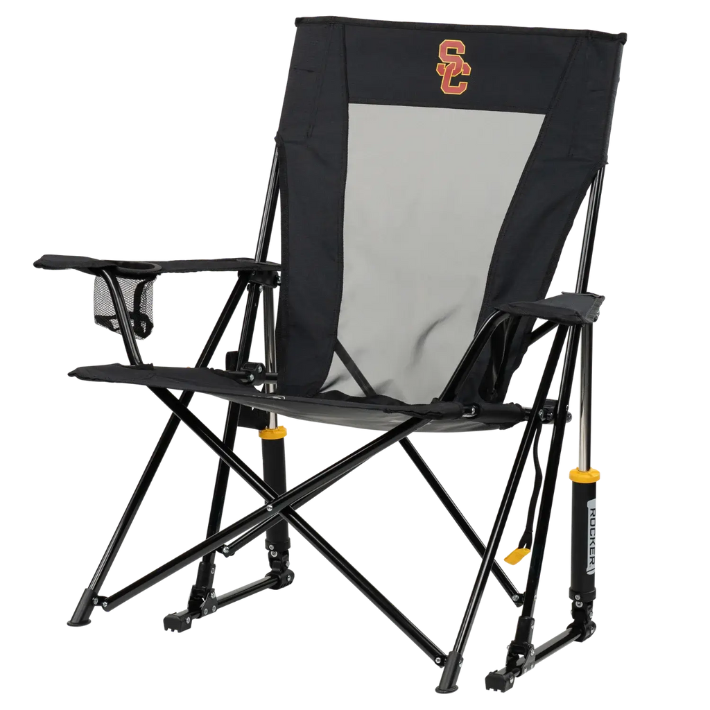 Patented Spring-Action College Comfort Pro Rocker - USC Trojans - Choice 856 - RoadTrip Rocker Smooth Motion Camp Chair Detail