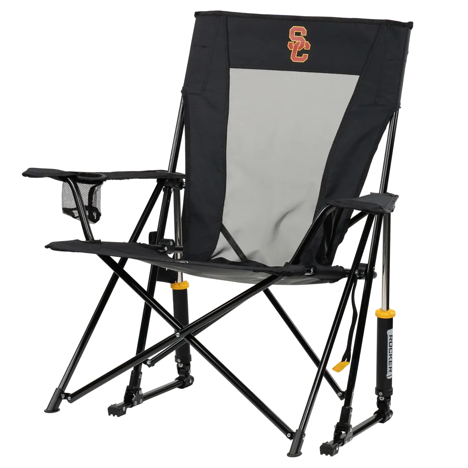 Patented Spring-Action College Comfort Pro Rocker - USC Trojans - Choice 856 - RoadTrip Rocker Smooth Motion Camp Chair Detail