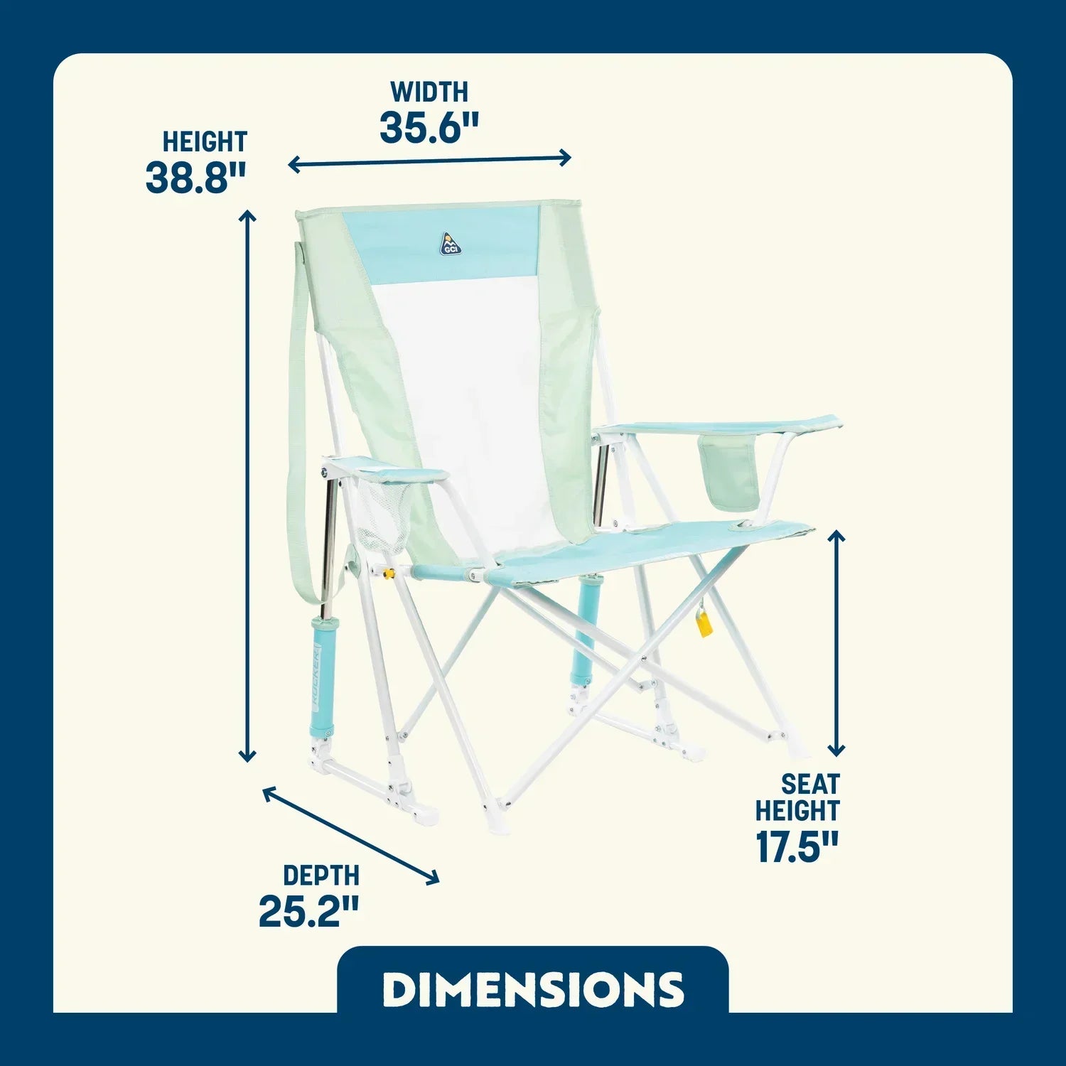Premium All-Weather Comfort Pro Rocker - Choice 375 - RoadTrip Rocker Smooth Motion Camp Chair Detail