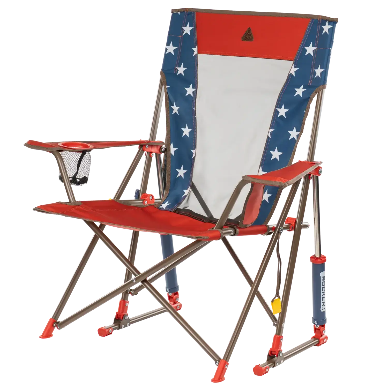 Patented Spring-Action Comfort Pro Rocker - USA Anniversary Deluxe - Choice 424 - Heavy-Duty Kickback Rocker with Beverage Holder Detail
