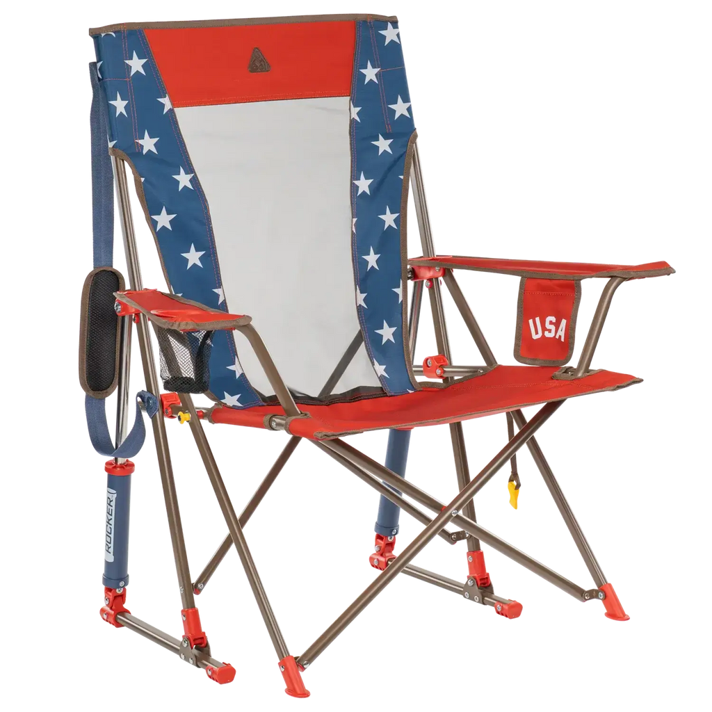 Patented Spring-Action Comfort Pro Rocker - USA Anniversary Deluxe - Choice 424 - Heavy-Duty Kickback Rocker with Beverage Holder - Default Title