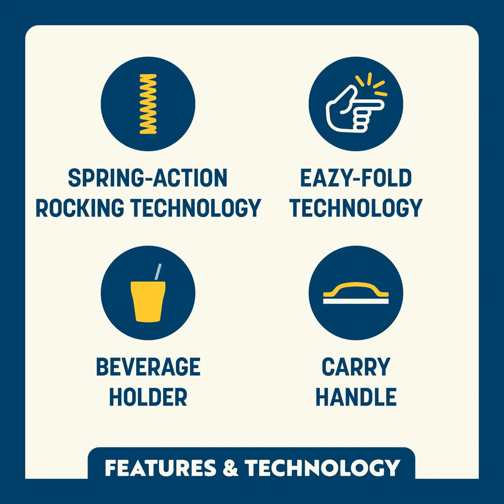 Smooth Motion Freestyle Rocker - Choice 711 - Patented Spring-Action Rocking Chair for Camping Detail