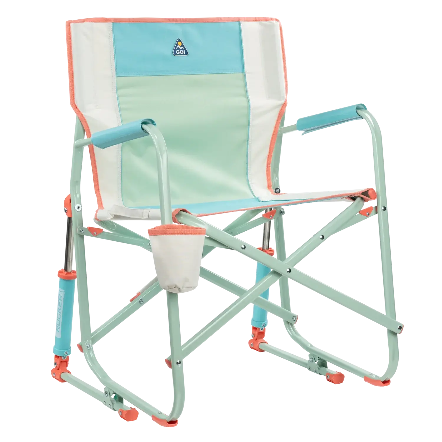 Smooth Motion Freestyle Rocker - Choice 711 - Patented Spring-Action Rocking Chair for Camping - Ivory